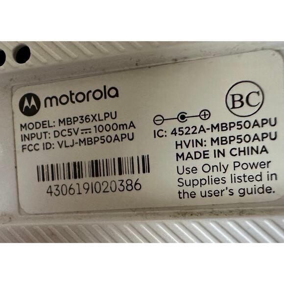 Motorola MBP36XL MBP36XLBU Video Baby Monitor 5” no cords - Picture 2 of 3